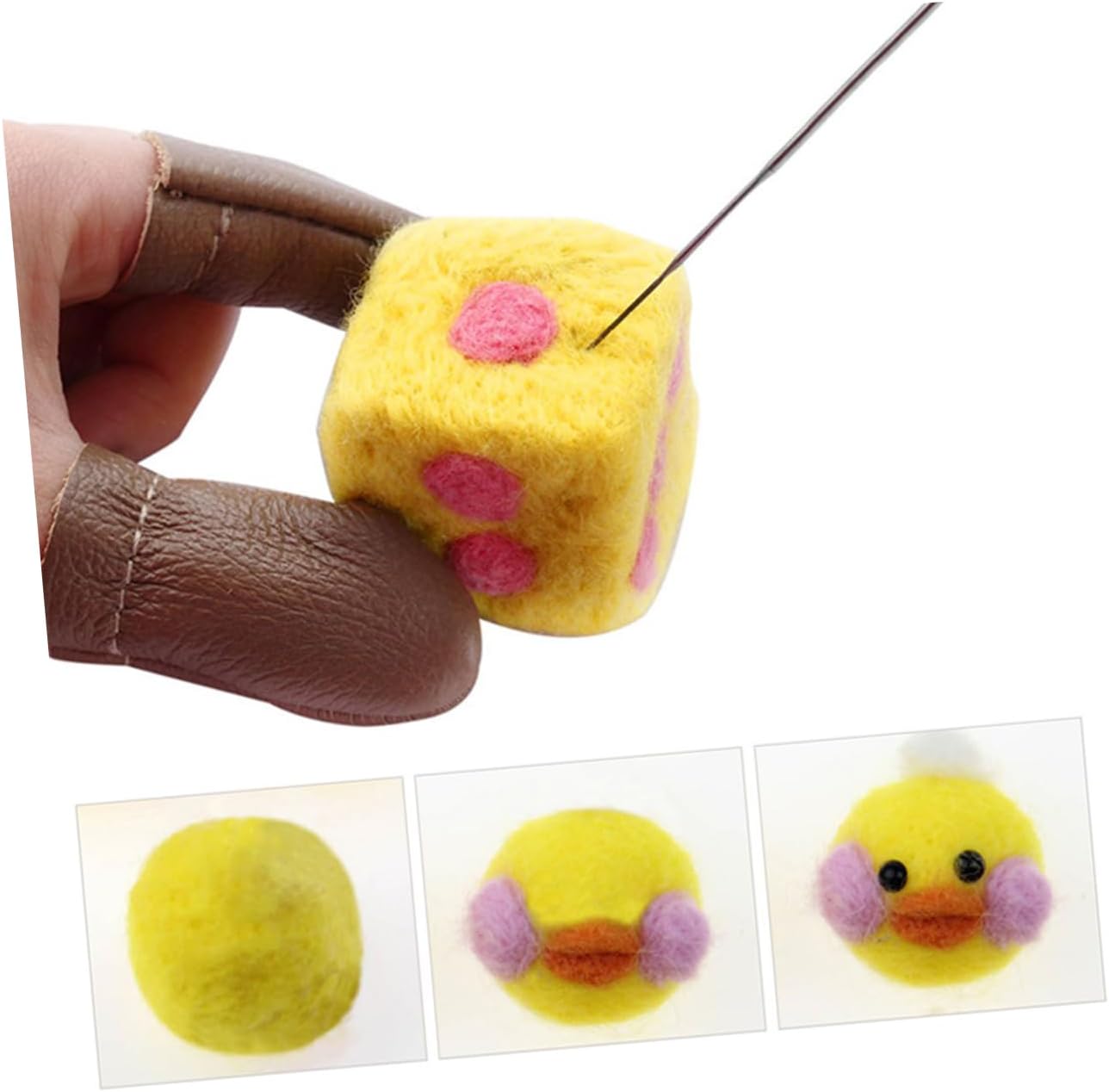TEHAUX Hand Made DIY Colorful Wool Felt Craft Kit with Colors of Felting Wool Needle Felting Tools and Work Mat for Unique Art Projects and Home Decoration