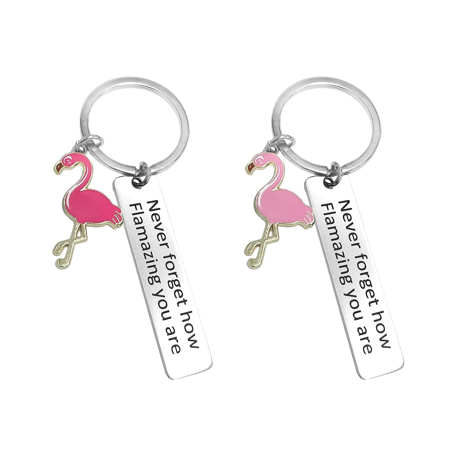 Porte-clés Flamant Rose Nicecone - Message Motivant "Never Forget How Flamazing You Are" - Cadeau Femme, Fille, Amie - Boîte Cadeau - 9