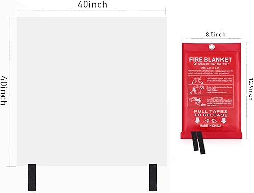 Miniatura 5 de Mondoshop - Manta de fuego para el hogar, cocina, paquete de 6 unidades, manta resistente al fuego para campamento, parrilla, coche, oficina,