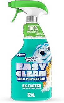 Easy Clean Foaming Multipurpose Bleach-Free Bathroom Cleaner, Fast-Acting Foam Cleans Limescale, Dirt and Grime on Showers, Sinks, Toilets, Tiles, Counters, & More, 32oz Spray