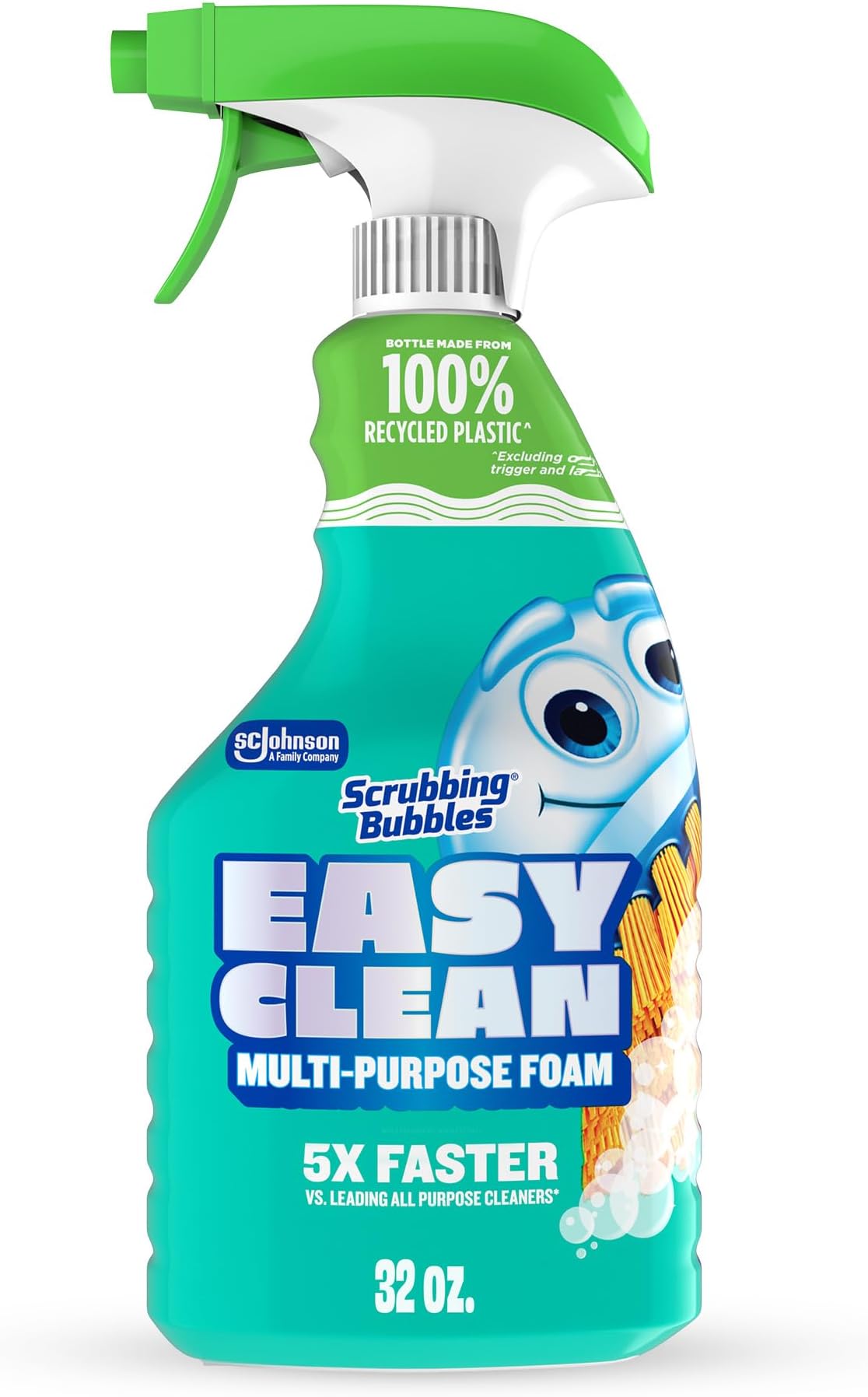 Easy Clean Foaming Bleach-Free Bathroom All Purpose Cleaner, Fast-Acting Foam Cleans Limescale, Dirt and Grime on Showers, Sinks, Toilets, Tiles, Counters, & More, 32oz Spray