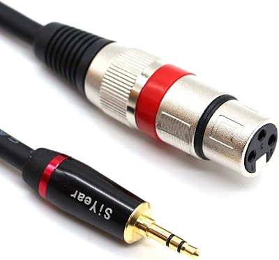 3.5mm Mini Jack Stereo to XLR Female Microphone Cable， Unbalanced 1/8 inch to XLR 3 Pin Interconnect Cable Cord Adapter (1.5Feet)