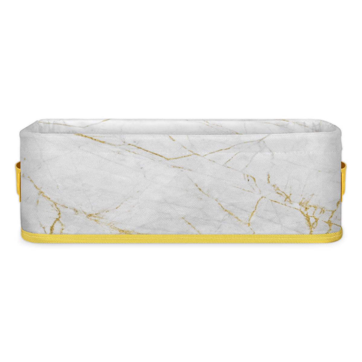 Bardic Art Marble Texture Bathroom Baskets for Organizing, Gold White Marble Foldable Storage Bins Toilet Paper Basket for Toilet Tank Top Fabric Storage Organizer for Shelves Closet Countertop