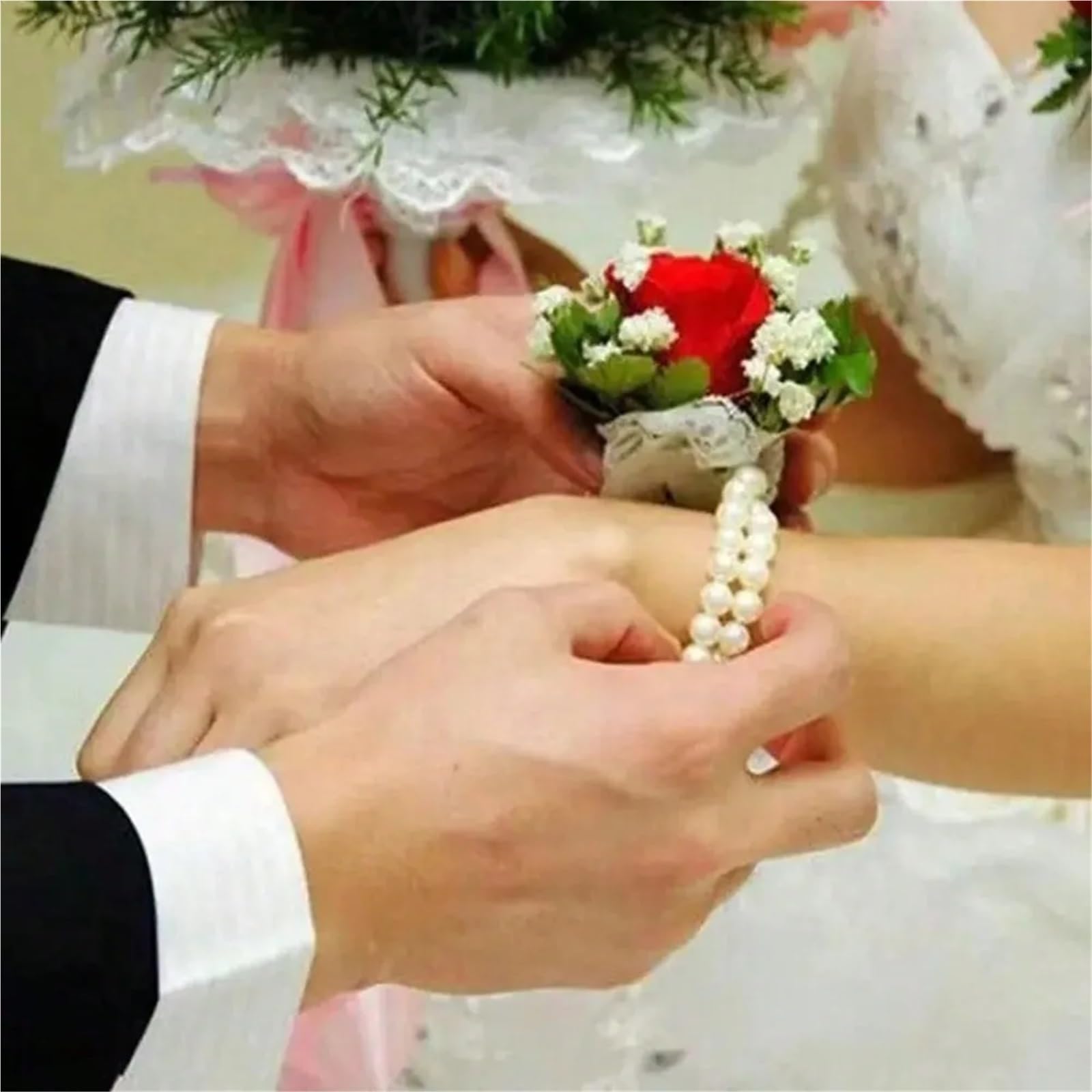Handgelenk-Ansteck-Armbänder, 30/60/72/120/144 Stück, elastisches Perlenarmband für Hochzeit, Abschlussball und Strandparty