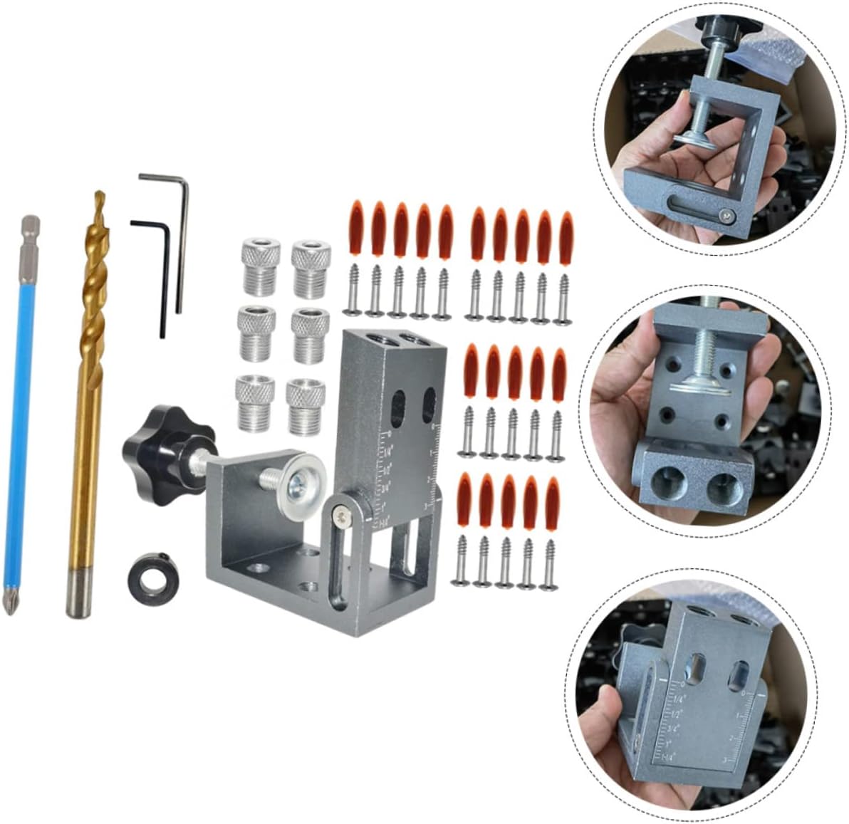 1Set Drilling Positioner for Woodworking Locator Tool for Furniture Splicing Material Easy Operation Efficient Punching Positioning