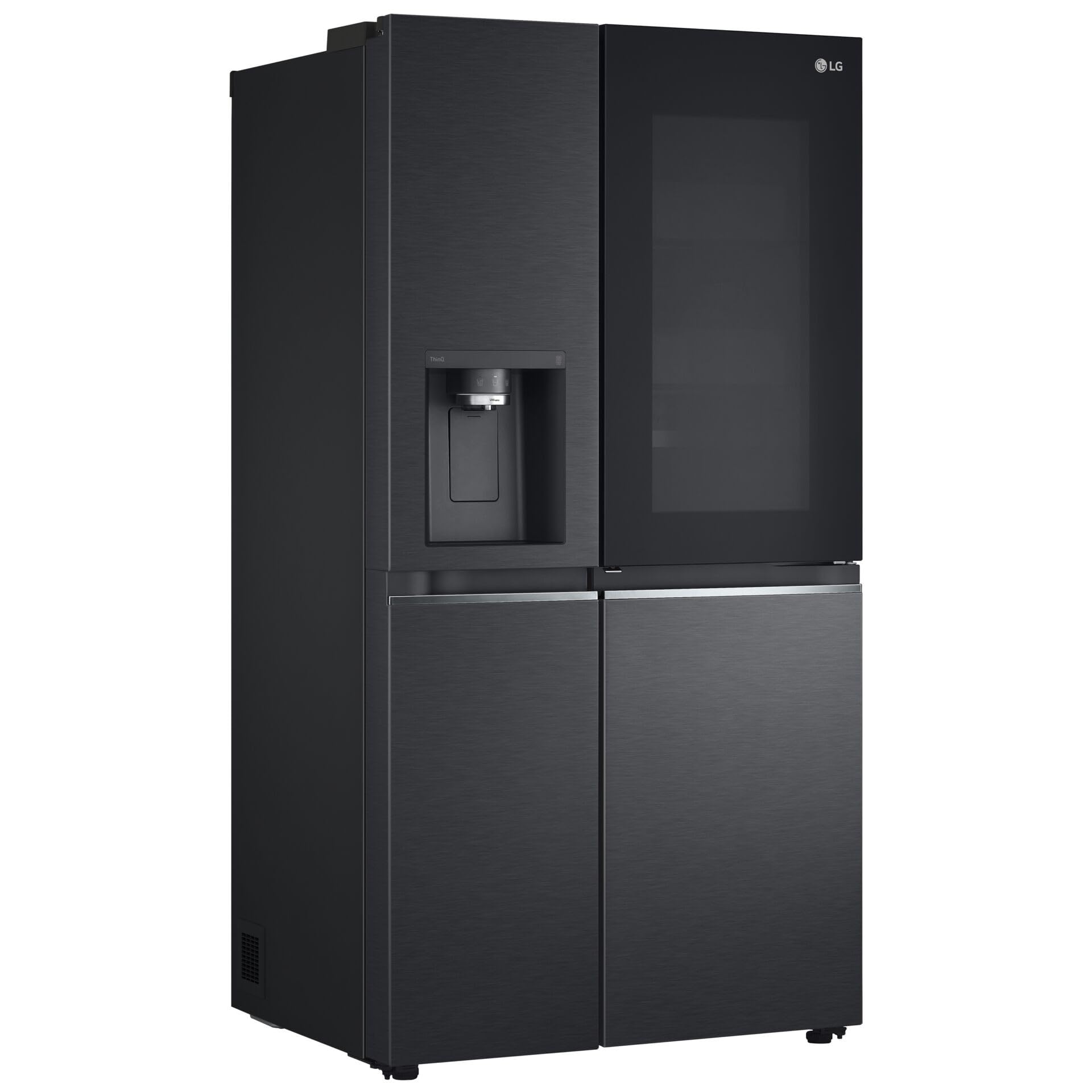 LG GSXB90MCDE Stand Side-by-Side Kombination, 91,3 cm breit, 635 L, Craft Ice, Eis-, Crushed Ice- und Wasserspender, Festwasseranschluss, WLAN, Matte Black