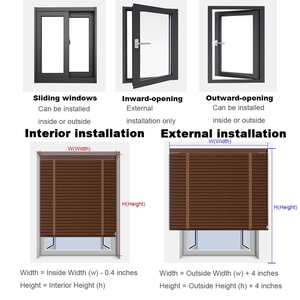 Tenda veneziana in legno, 130 x 22 cm, per interni, orizzontale, per proteggere la privacy e il sole, facile montaggio a parete/soffitto, disponibile in 120/130/140/150 cm