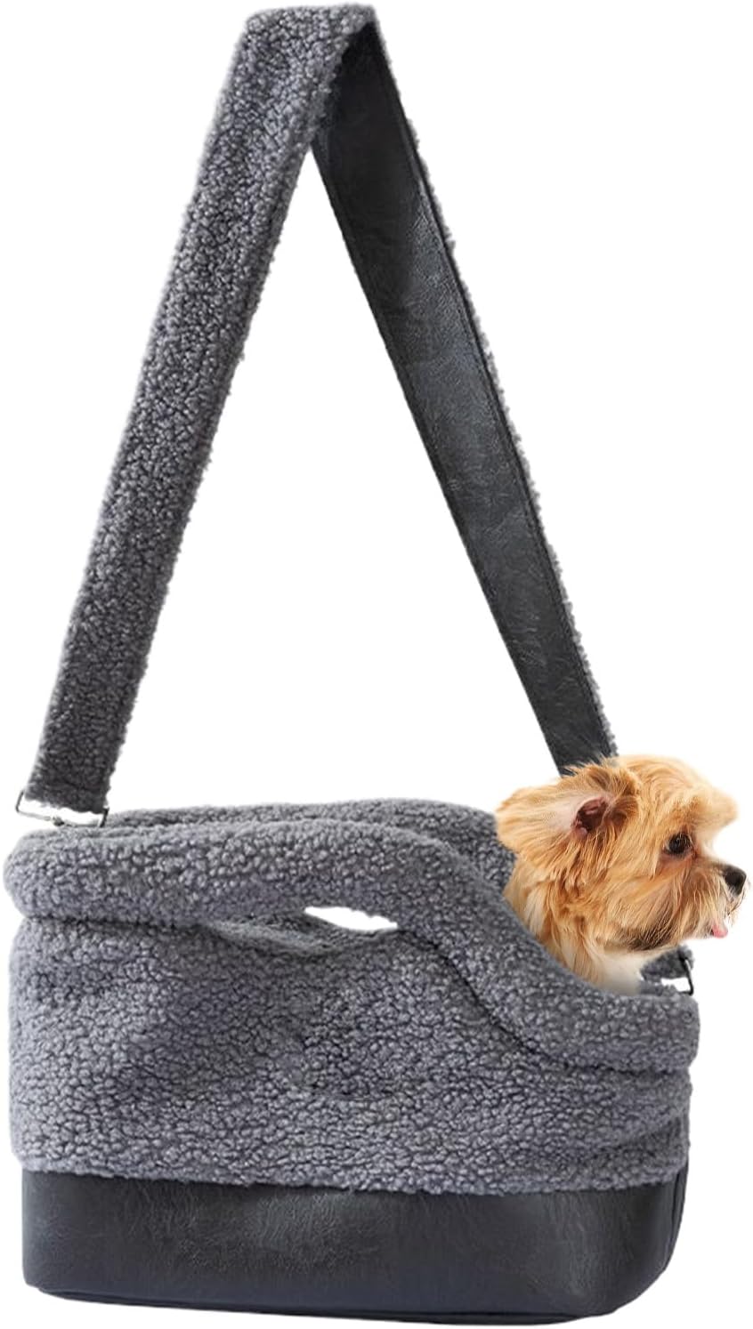 Soft Puppy Carrier - Cute Puppy Sling Carrier | 40x22x33cm Animal Carry with Safety Buckle, 600g Fleece Dog Carry Tool with Warm Interior, Dog Bag, Pet Harness Sling for Travel
