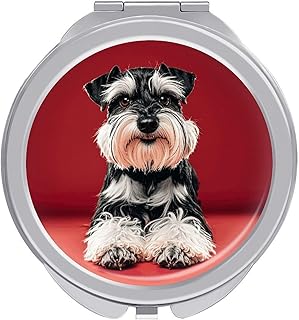 Schnauzer - Espejo portátil de maquillaje de ...