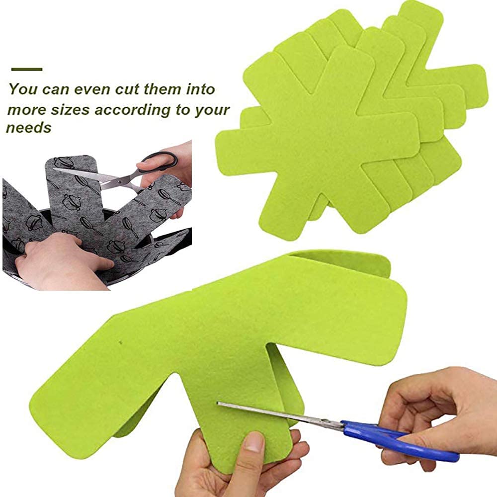 Separatori Per Pentole In Feltro - Set Da 15 Pezzi In 3 Misure (S/M/L), Protezione Anti-Graffio Per Pentole Antiaderenti E Ghisa