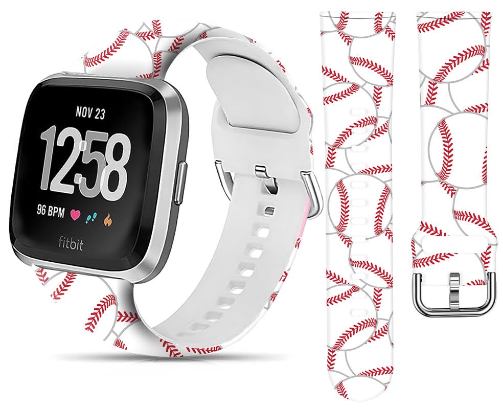 LNZLKING Sport Band Compatible with Versa 4/Versa 3/Sense 2/Sense for Women Men,Elastic Replacement Wristbands Strap for Versa 4/Versa 3/Sense 2 Smart Watch(Baseball)