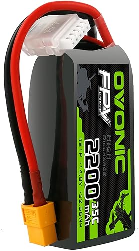 OVONIC 4s Lipo Batería 35C 2200mAh 14.8V Lipo Batería con XT60 Conector para Avión RC Quadcopter Helicóptero FPV Drone