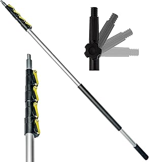 DOCA Telescoping Pole 5-12 Ft - Extension Pole for Cleaning, Feather Duster, Window Washing Kit, Paint Roller, Window Squeegee - High Reach Extendable Kit for Indoor & Outdoor - Pole Only