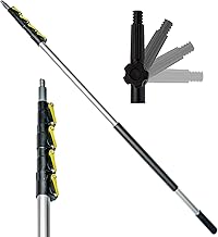 DOCAZOO Telescopic Pole for Cleaning - Window Cleaning Equipment, Ceiling Cleaning, Feather Duster, Snow Removal, Gutter Cleaner, High Reach Indoor & Outdoor Kit - (24 Ft Extension Pole)