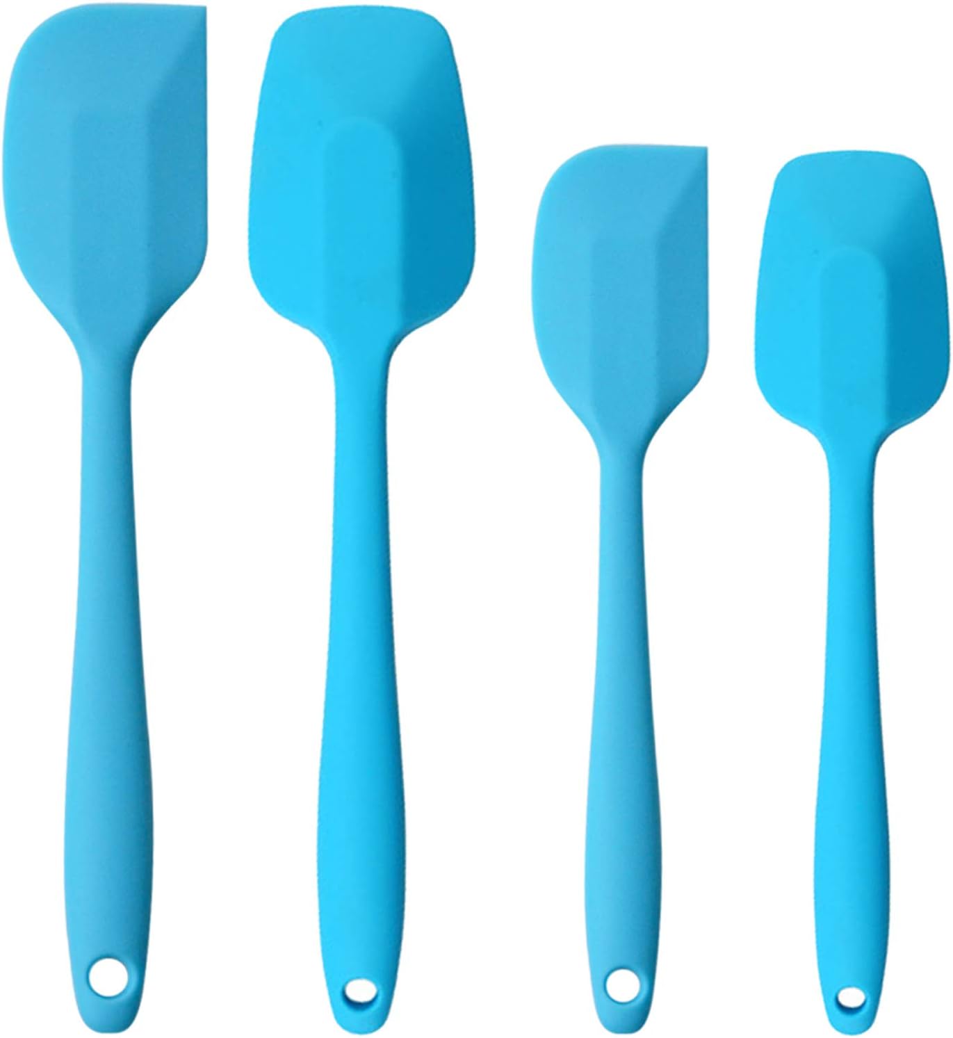 MOACC Silicone Spatulas Set, Rubber Spoon Spatula Heat Resistant Spoonula One Piece Design Seamless Spatula Non-Stick Scrapers Baking Mixing Tool (Blue)