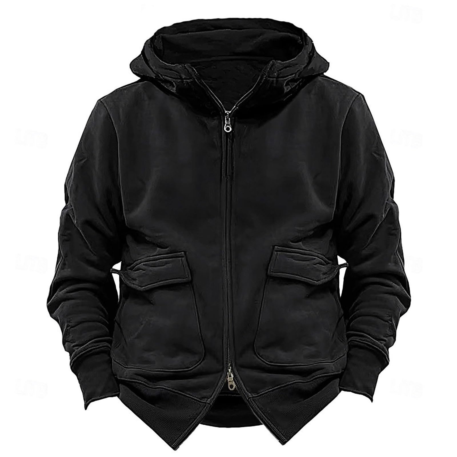 Felpa con cappuccio da uomo in pile con zip intera