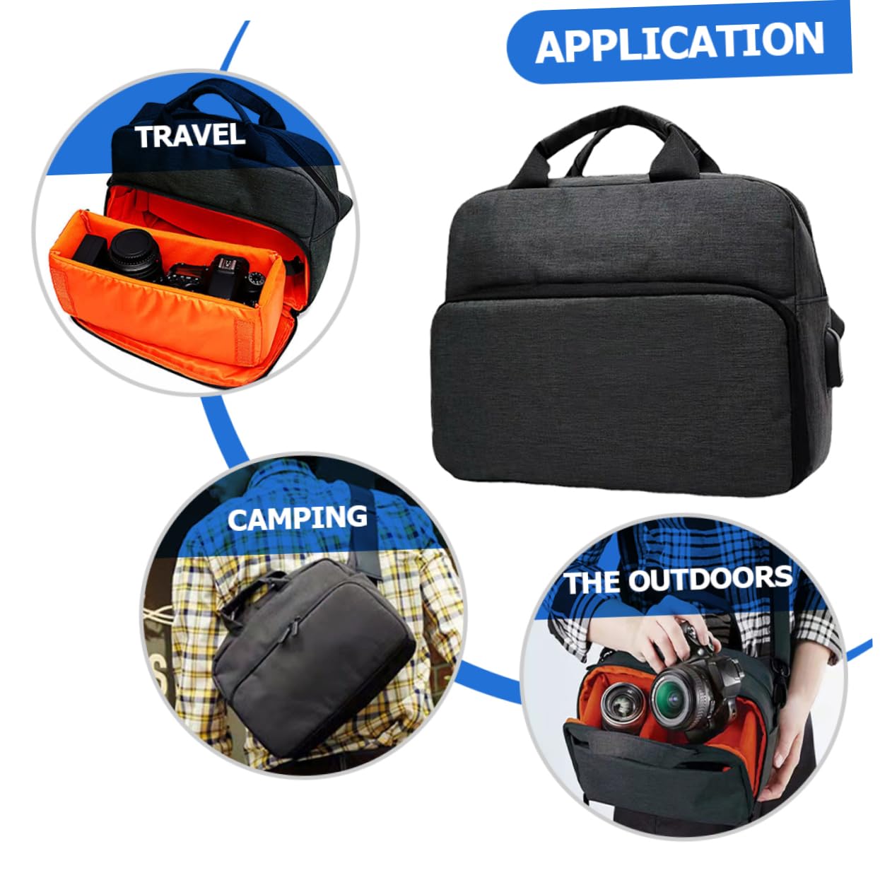 Gadpiparty Borsa Oxford Fotografica e Tessuto Macchina Reflex Tracolla a Imbottitura Spessa, Cerniera Regolabile per Viaggi e Campeggio