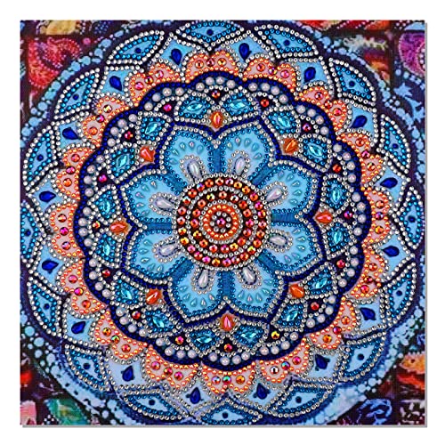 MWOOT 5D DIY Mandala Flower Diamond Art Painting Kits, Mandala Crystal Painting Sets Diamond for Painting by Number Kit, Special Shaped Rhinestone Diamond Pasted Painting for Wall Decor (30x30CM)