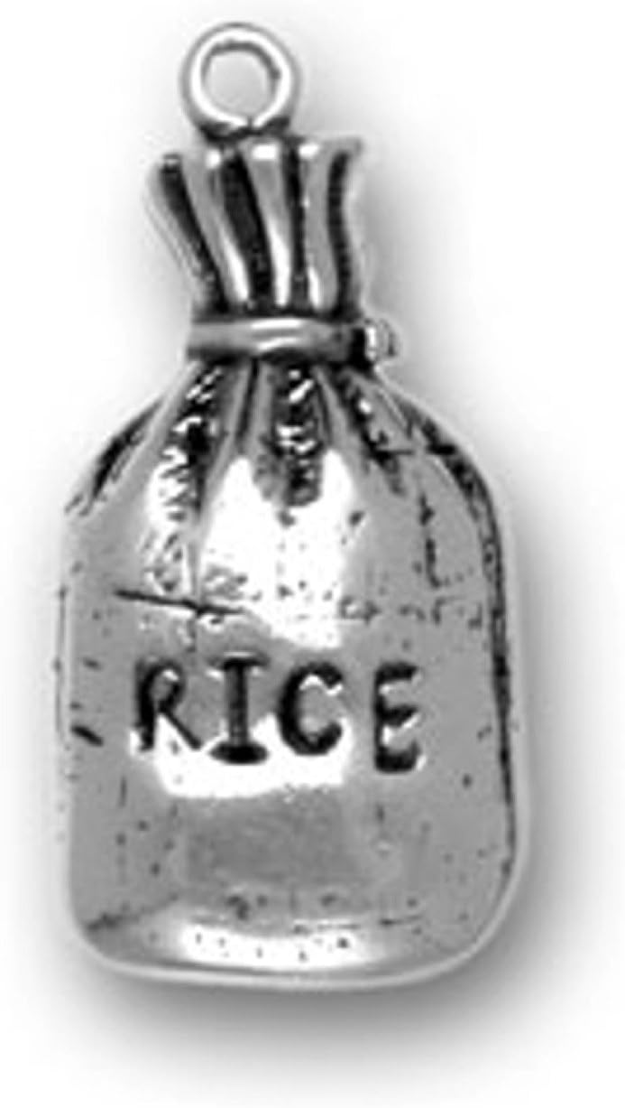 Sterling Silver 2D Kitchen Cooks Chefs Bag Of Rice Cooking Charm