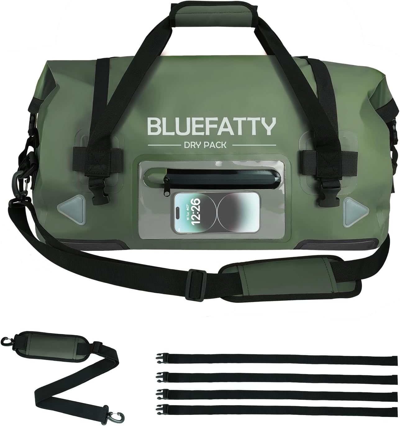 Large Waterproof Duffel Bag Roll-top Heavy Duty Dry Duffle Bags for Motorcycling, Rafting, Boating, SUP, Kayaking, Travel, 70L(Army Green) Large Waterproof Duffel Bag Roll-top Heavy Duty Dry Duffle Bags for Motorcycling, Rafting, Boating, SUP, Kayaking, Travel, 70L(Army Green)