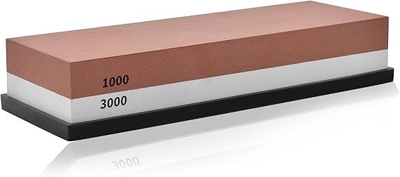 Premium Whetstone Knife Sharpening Stone 2 Side Grit 1000/3000 Waterstone- Whetstone Knife Sharpener- NonSlip Silicone Base