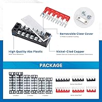 Vista 5 de 6 juegos de bloques de terminales, 6 piezas de 4/5/6 posiciones 600 V 15 A bloque de terminales de tornillo de doble fila + 6 tiras de barrera