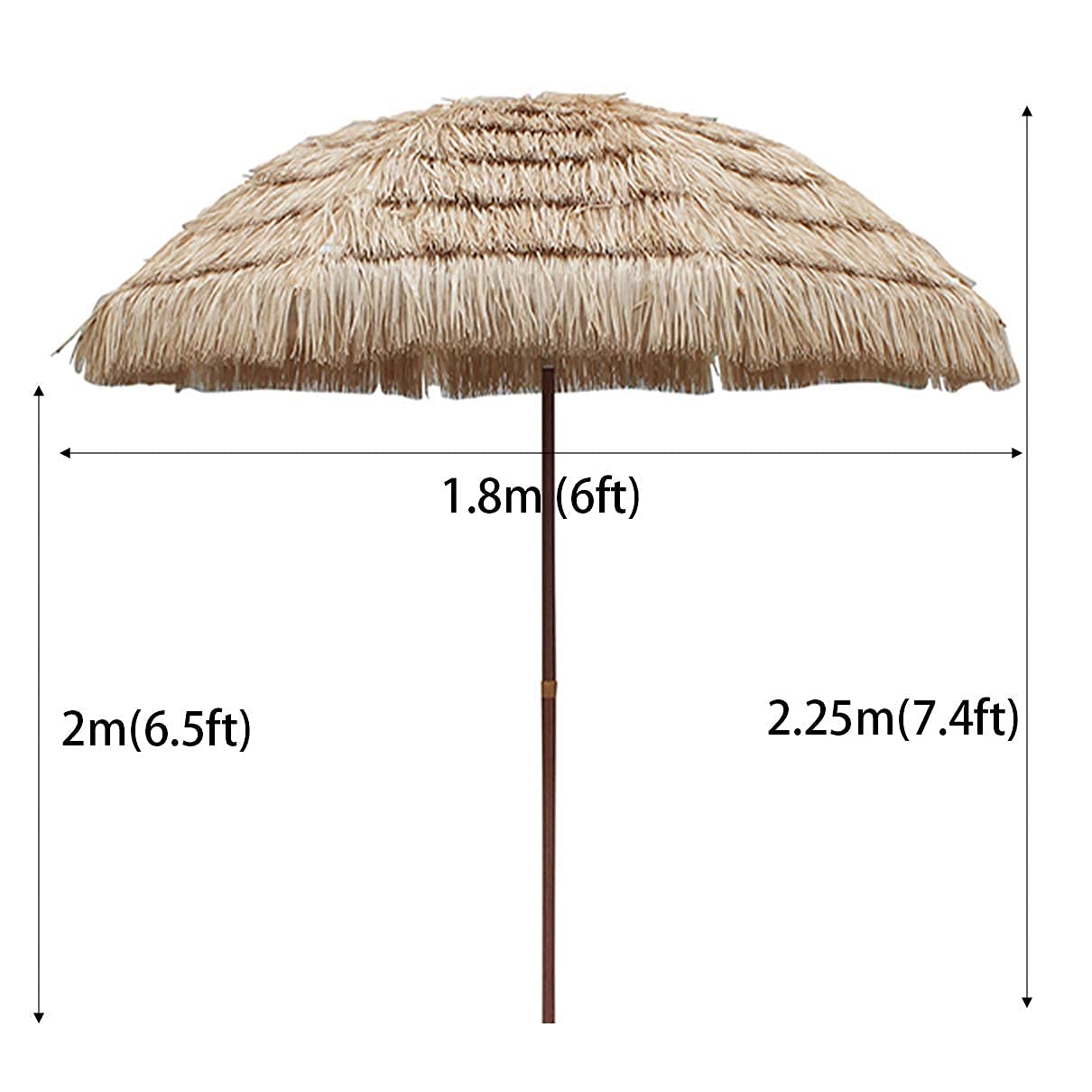 Parasol ogrodowy, Parasol plażowy z trawy PP | Basen na trawniku w ogrodzie na patio: parasol plażowy w stylu hawajskim