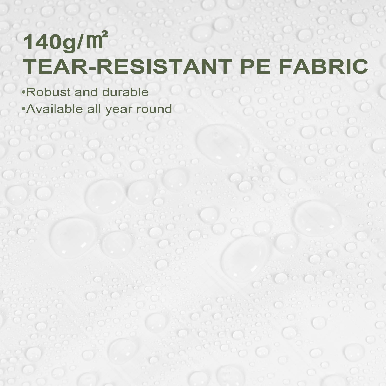 WOLTU Telone Idrorepellente per Esterno 3x4 m Telo Occhiellato Rinforzato in PE 140g/m² Copertura per Piscina Auto, Mobili da Giardino, Antipioggia e Antivento, Bianco