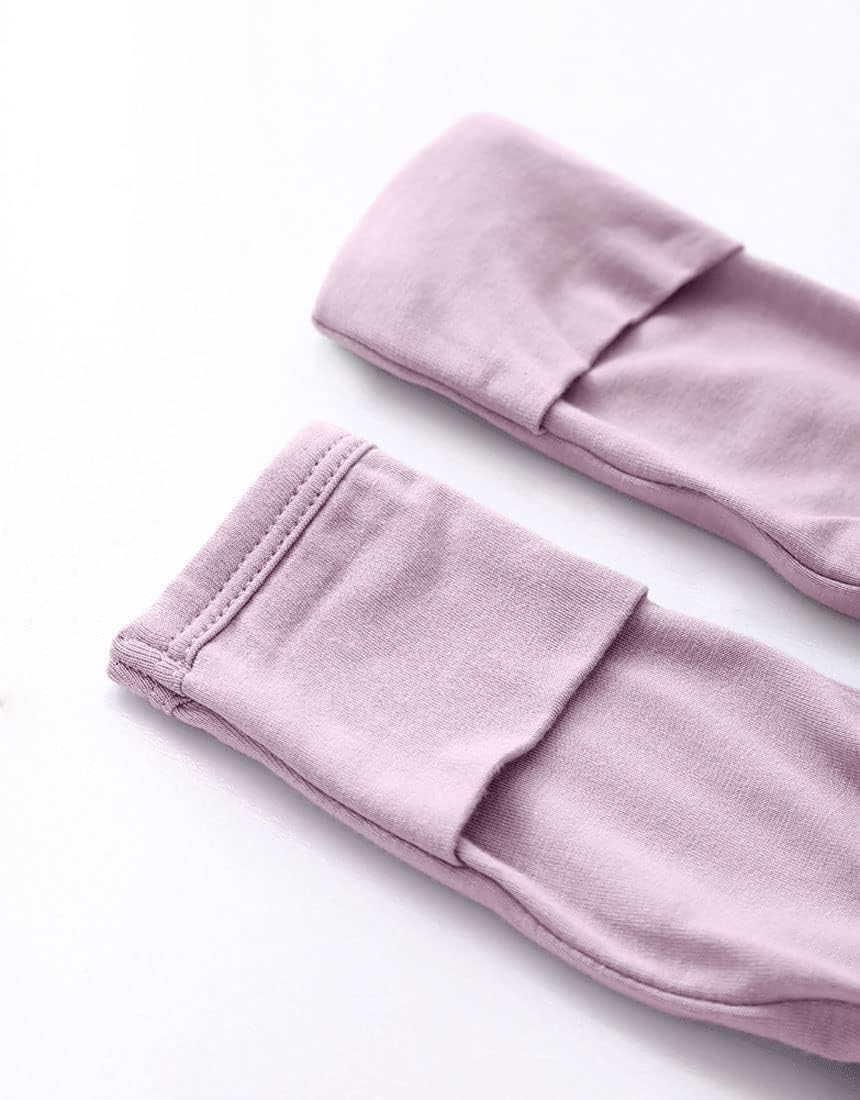 Newborn Baby Boys Girls Knotted Gown Hat Set Soft Bamboo Viscose Infant Sleeper Baby Sleep Gown with Mittens - Image 5