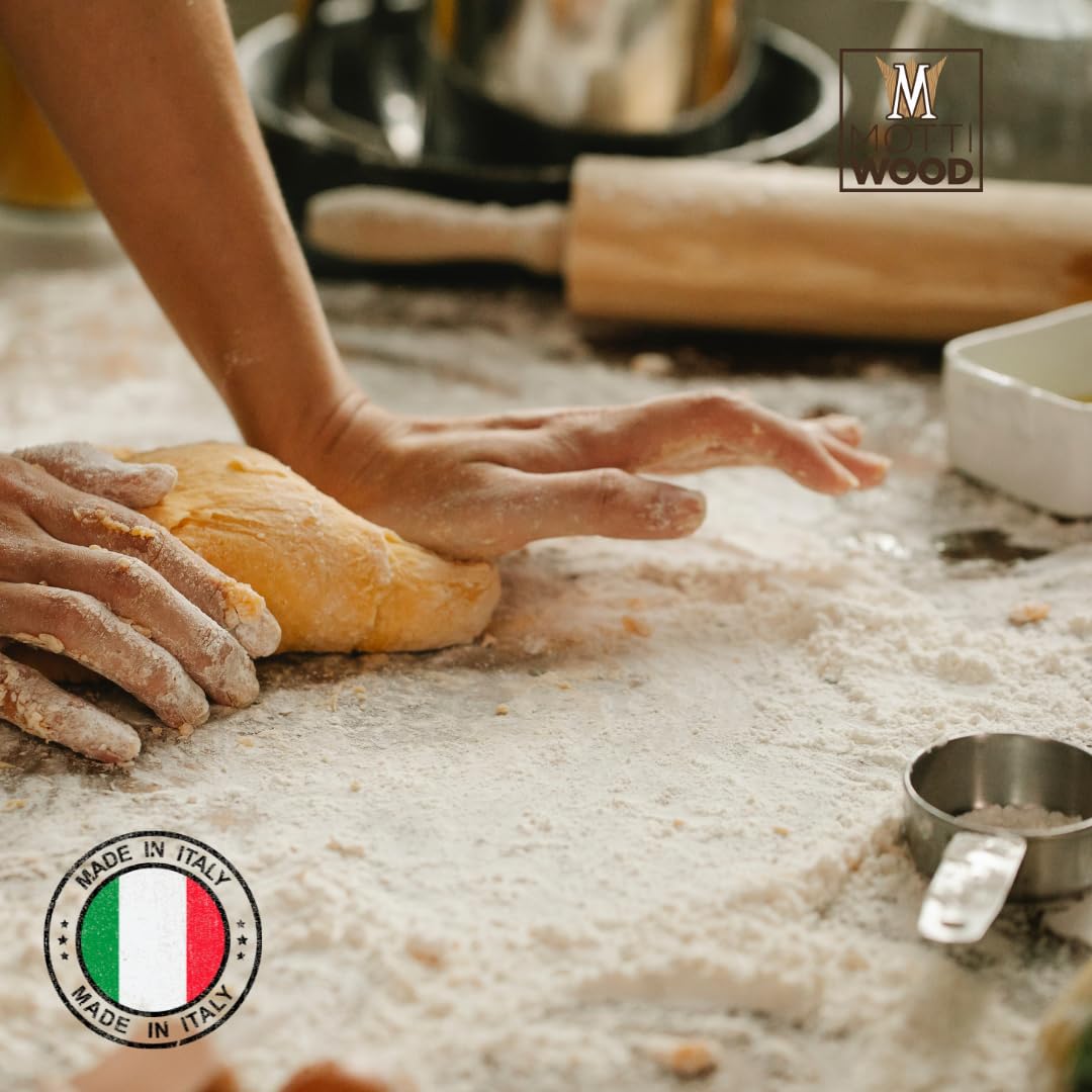 Spianatoia Tavoliere, Asse Pasta Legno Pioppo, Stendipasta con Bordi Laterali, Gradino Anti Scivolo, Made in Italy (70x50)
