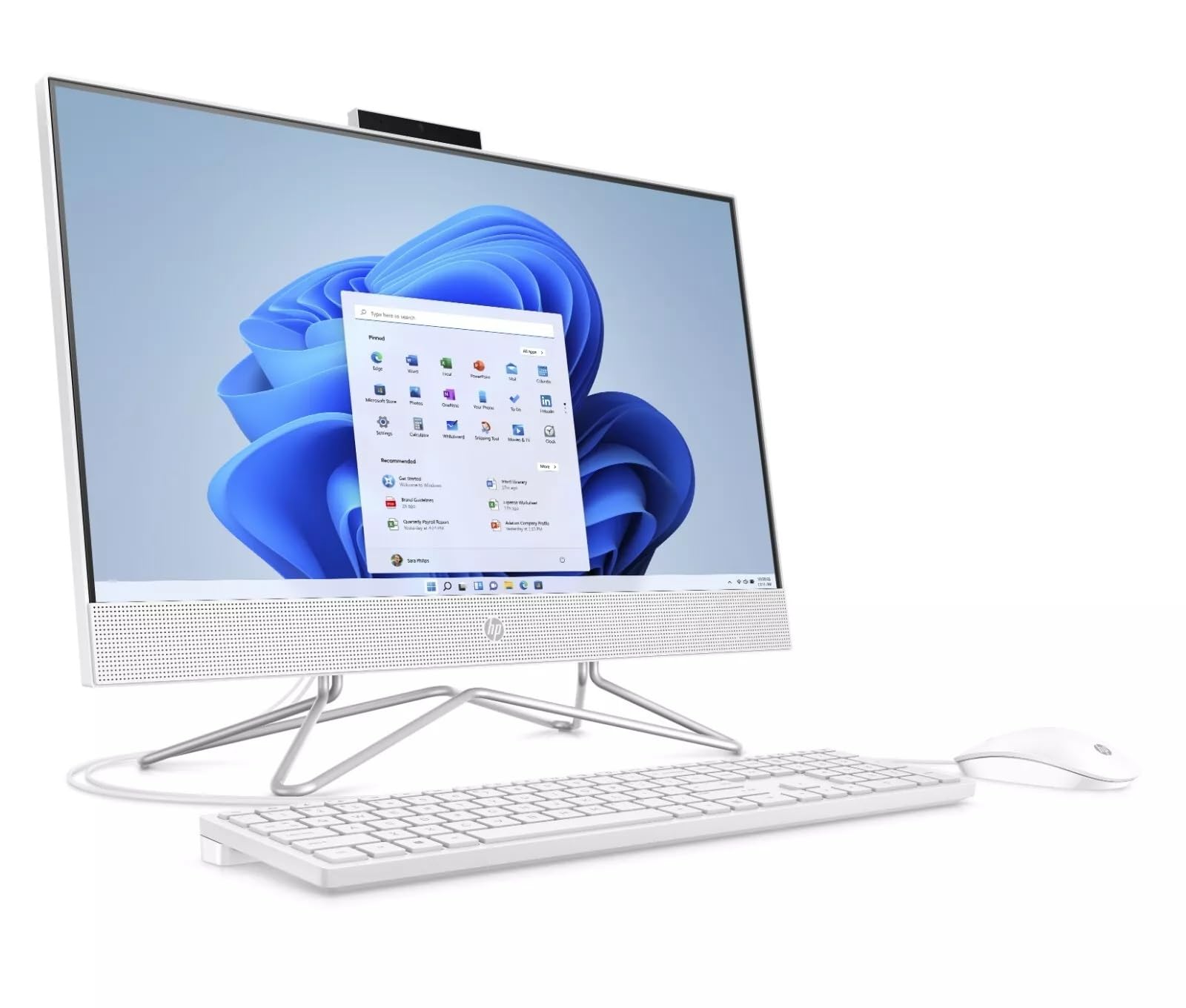 HP PC de escritorio todo en uno de 23.8 pulgadas, con licencia de por vida de Microsoft Office, pantalla FHD, procesador Intel i3 de doble núcleo, cámara web 720P, teclado y mouse con cable, Win 11