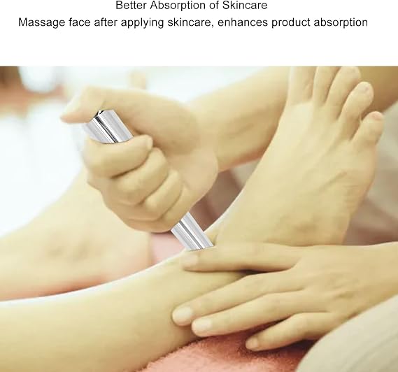 Sonew Stainless Steel Massage Stick, Foot & Palm Reflexology Wand for Pressure, 11cm