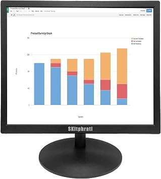 SKitphrati 17 Inch PC Monitor 1280 X 1024 LED 4 3 Monitor, Computer Monitor with HDMI & VGA, TN Panel, 60 Hz, 5Ms, 43, VESA, for Computer Laptop Ras Pi