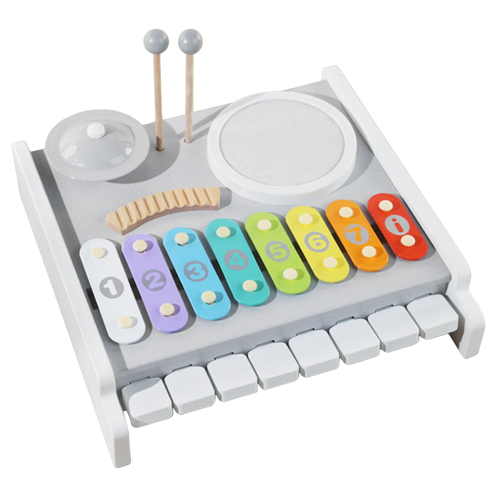 Xilófono para Bebés Juegos Educativos De Aprendizaje De Madera | Juguete De Xilófono Musical Infantil Con Campana para Cumpleaños Navidad Educación Coordinación Mano-Guardería Jardín