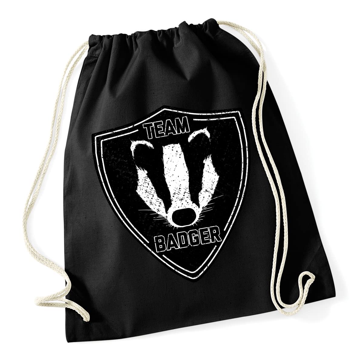 Hippowarehouse Team badger Drawstring Cotton School Gym Kid Bag Sack 37cm x 46cm, 12 litres โ image 1