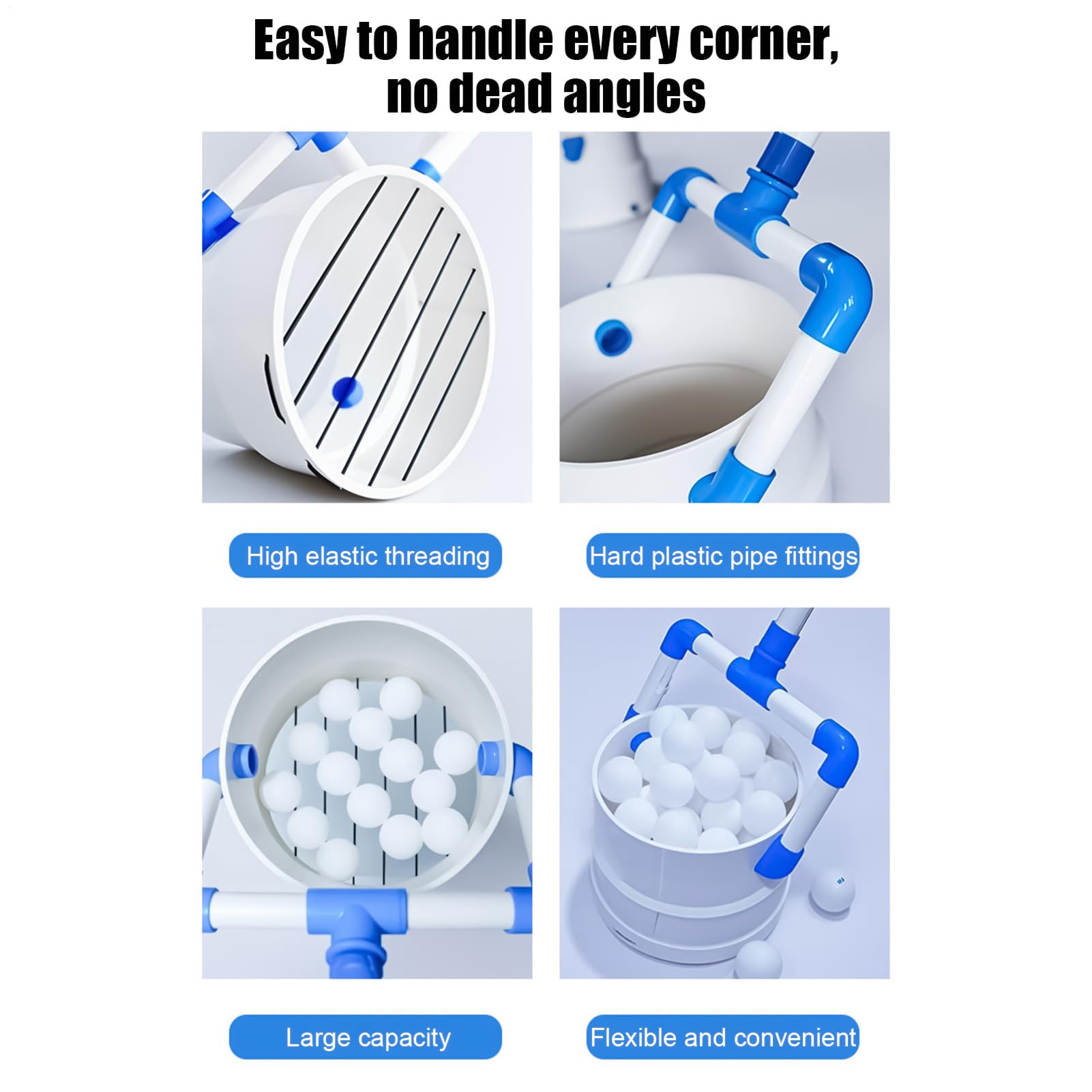 Maciun Recogedor de pelotas de tenis, recuperador de tenis de mesa, recogedor de almacenamiento ajustable, portátil, accesorio de entrenamiento deportivo para patio trasero