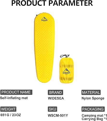 Miniatura 3 de widesea Almohadilla de dormir inflable para acampar, almohadilla de dormir ultraligera para acampar, colchoneta de dormir para senderismo, viajes