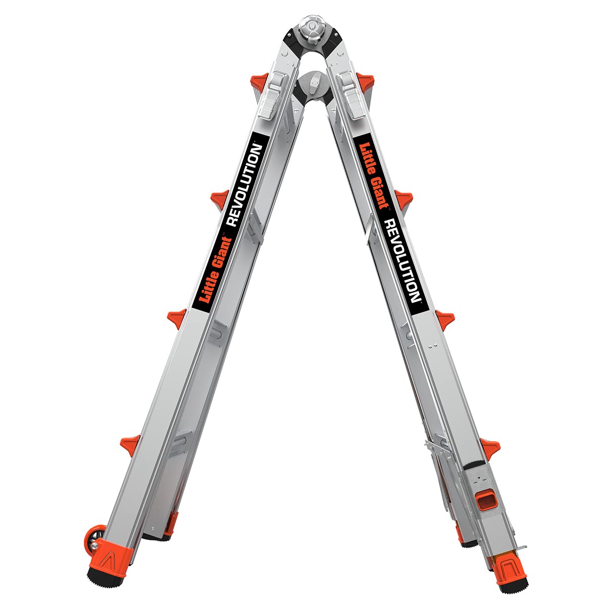 Revolution 2.0, Modell 17 - ANSI Typ IA - 300LB Nominal, Aluminium Klappleiter mit Tip & Glide Räder und Ratsche Levelers