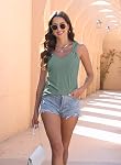 Tank Tops for Women 2025 Trendy Summer Tops V Neck Sleeveless T Shirts Spring Clothes Casual Loose Blouses