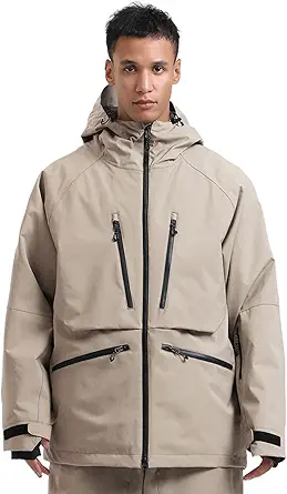 GSOU SNOW Snowboard Jacket Womens Ski Jacket Mens Snow Coat Baggy Waterproof Insulated Winter Hooded Mountain Coats