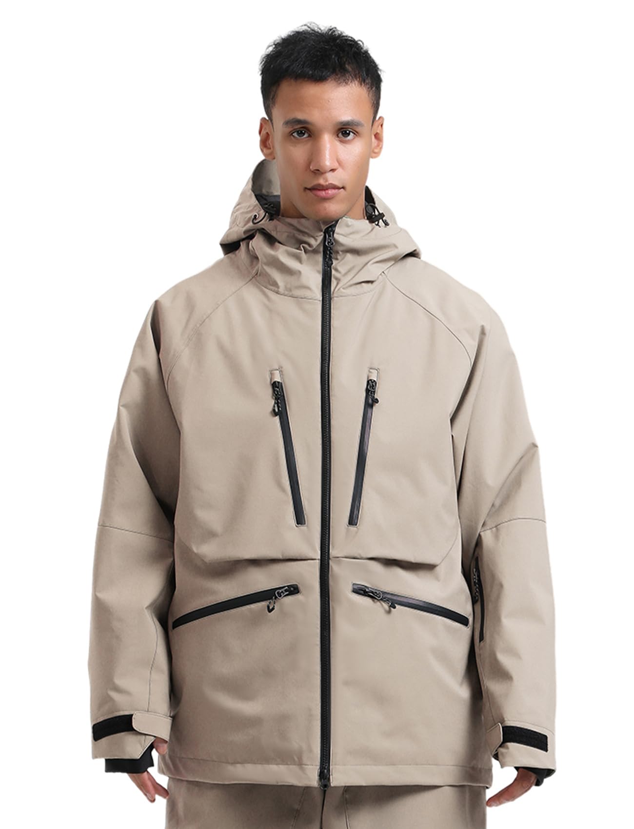GSOU SNOW Snowboard Jacket Mens Womens Ski Jacket Baggy Snow Hoodie Coat