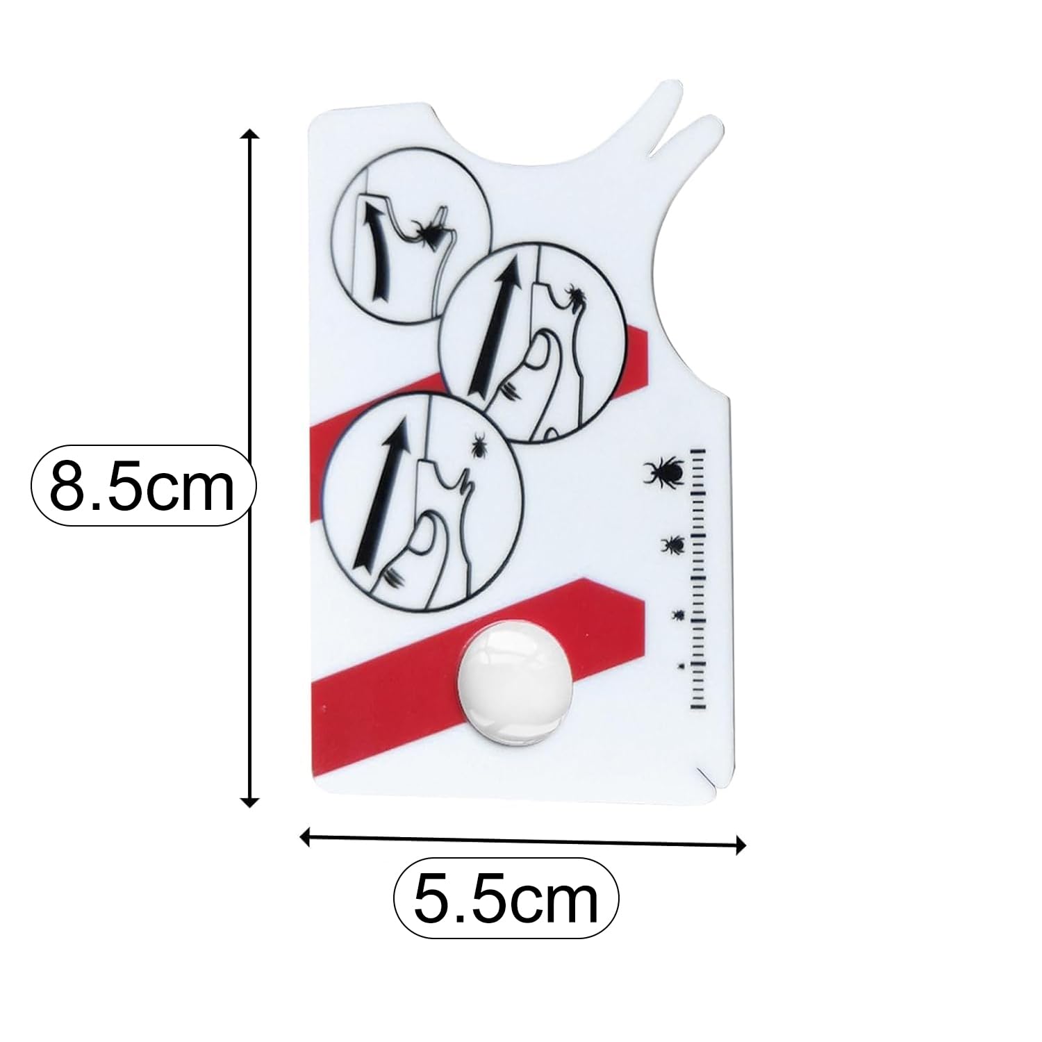 WUBAYI Lot de 2 cartes de retrait de tiques avec loupe, outil de taille de carte de crédit pour animaux domestiques et humains