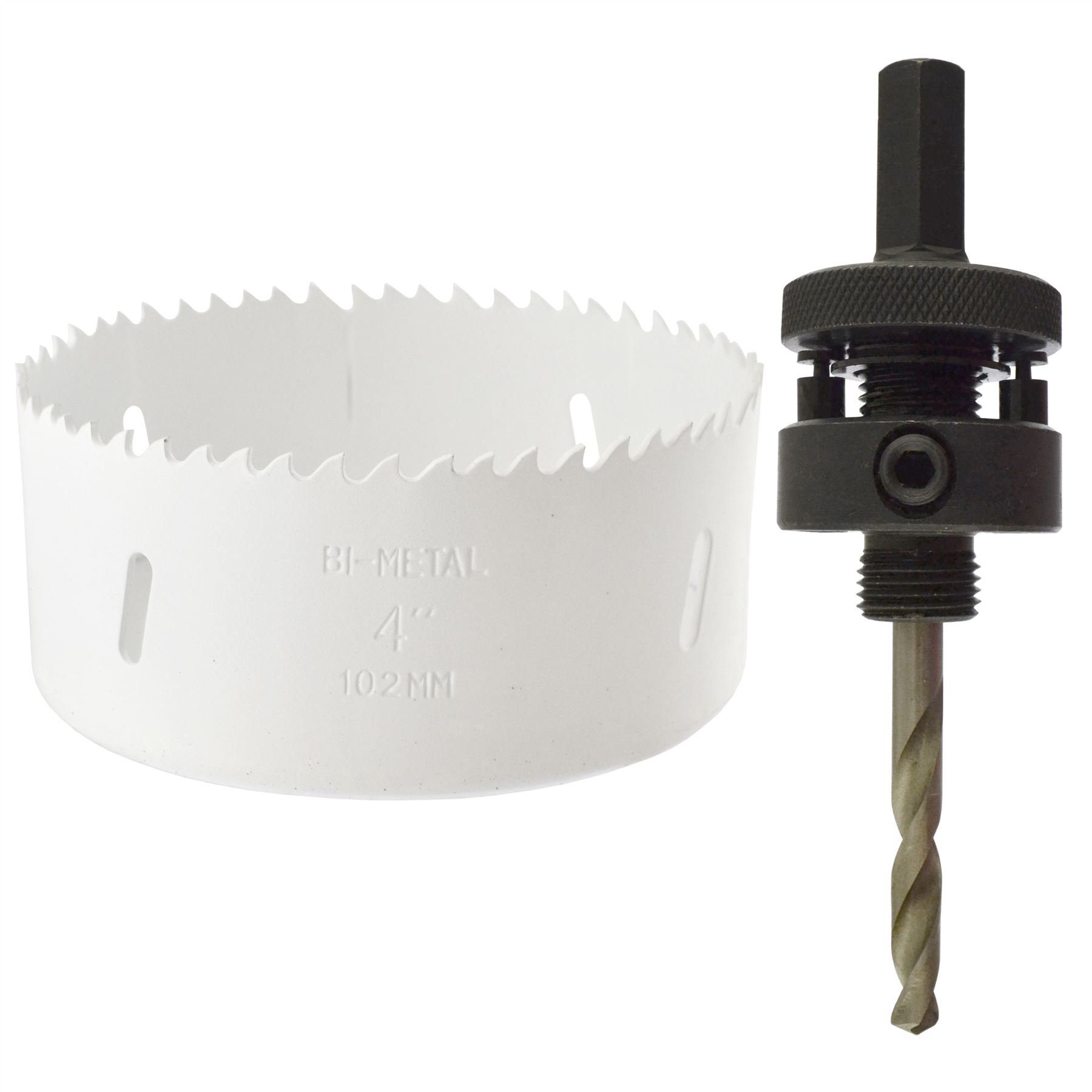 102mm HSS Hole Saw Holesaw Bi-Metal Blade Cutter Drill And Drill Adaptor Arbor