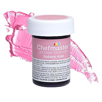 Chefmaster Rose Pink Gel Food Coloring | Vibrant, Fade-Resistant Dye for Icing, Frosting, Fondant | Easy-to-Use | 1 oz | USA Made