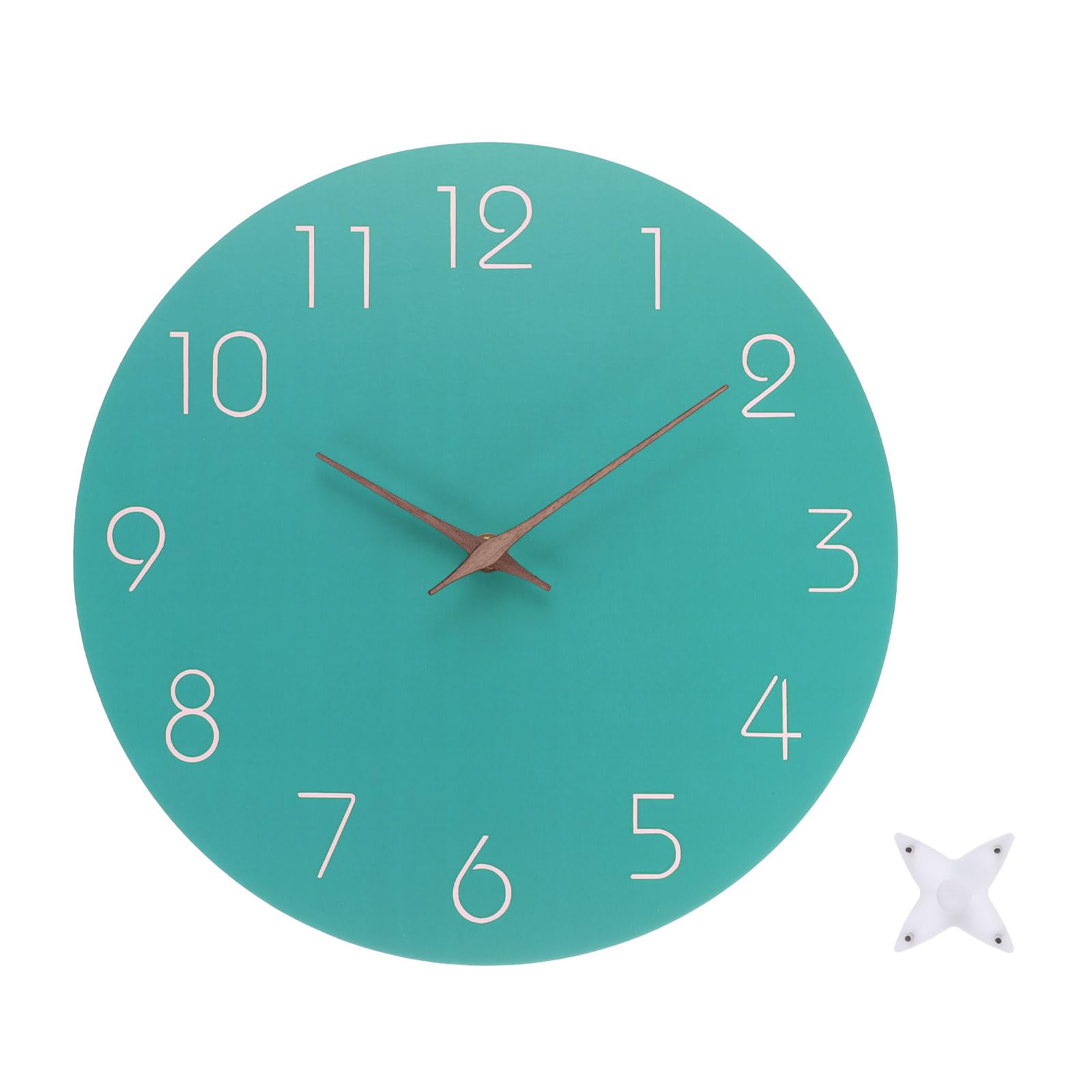 Horloge murale ronde décorative salon et bureau style moderne vert clair PATIKIL