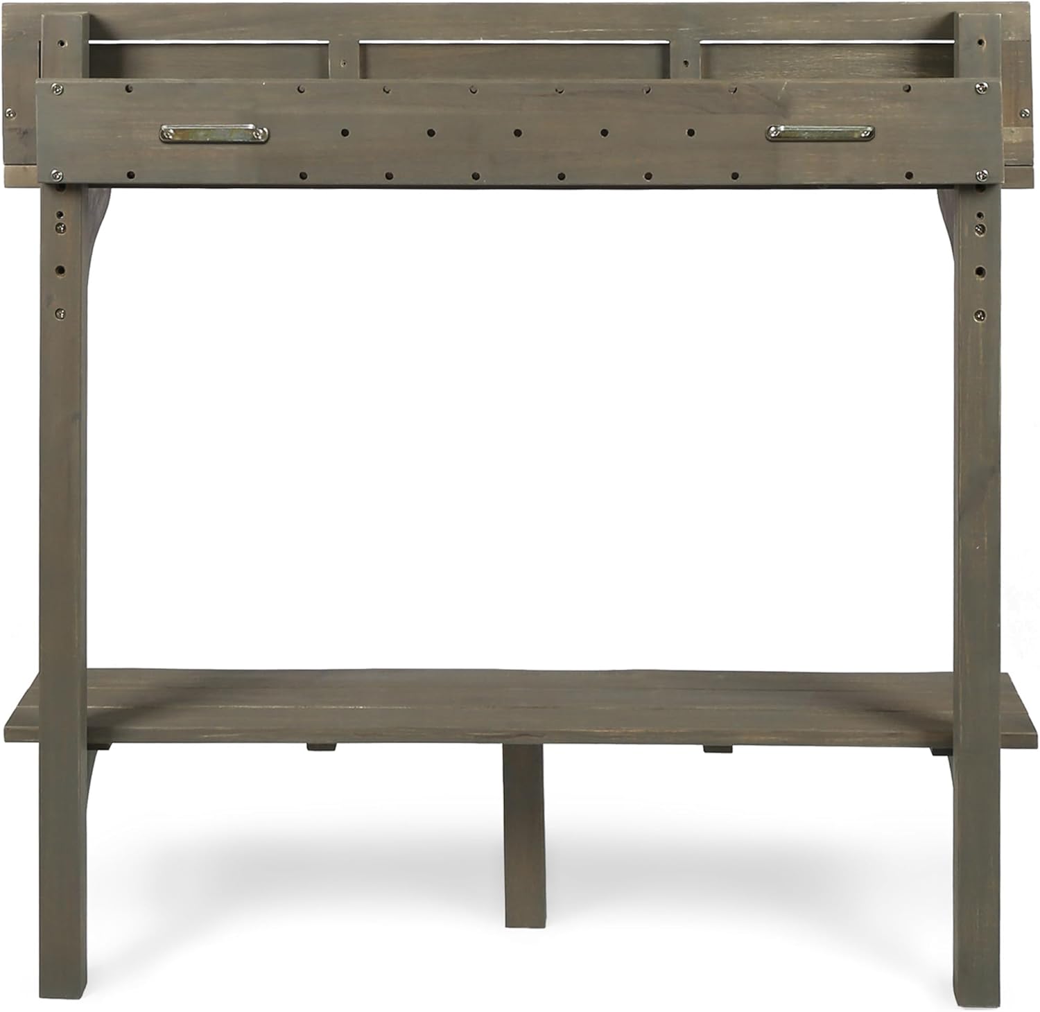 roomfitters Outdoor Acacia Wood Balcony Bar Table with Space-Saving Design, Durable and Weather-Resistant for Patio and Deck, Gray