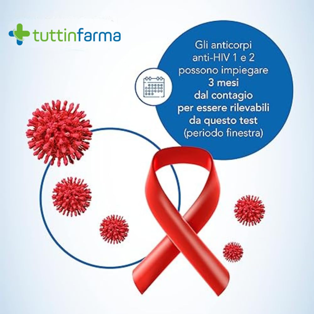 HIV 1/2 Test Rapido Autodiagnostico, Kit per Test Anticorpale, Risultati in 10 Minuti