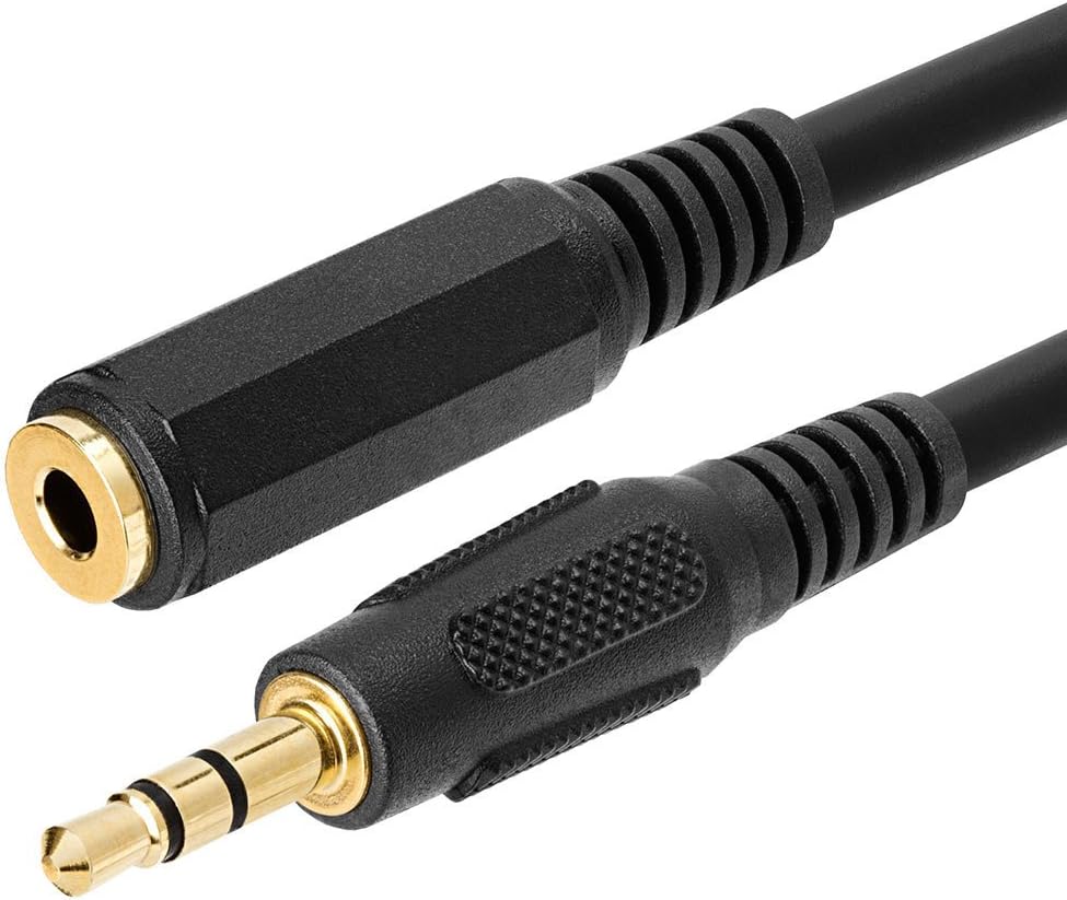 CmpleHeadphone Extension Cable 3 ft 3.5mm AUX Extension Cord Male to Female Stereo Audio Adapter Cable, 1/8 TRS Aux Extender Cable - Black