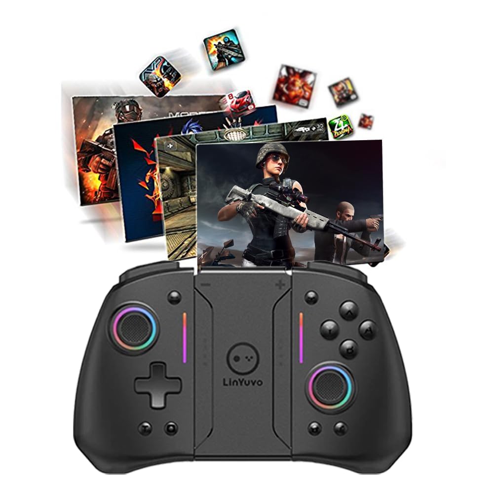 KS42 Controlador de juegos inalámbrico de doble color - Tiempo de reproducción de 6,5 H, Gamepads giroscópicos de 6 ejes, para Switch/OLED/Lite, Auto -Up