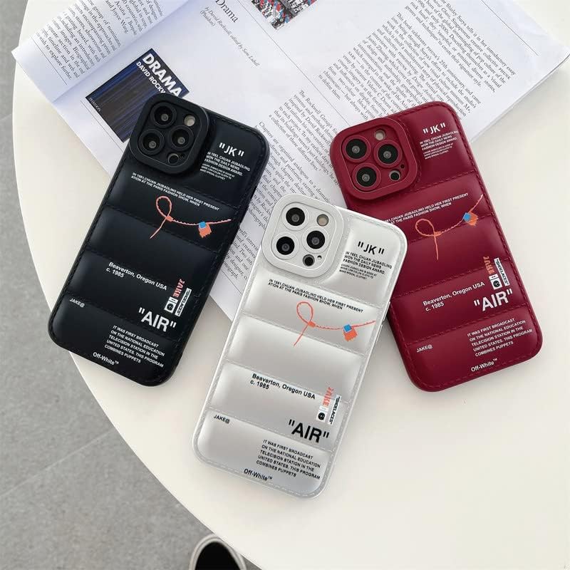 Miniatura 3 de ZEDAIZAI Ins Hot Off - Funda acolchada compatible con iPhone 14 Pro, silicona suave y TPU de cuerpo completo a prueba de golpes (14 Pro - negro)